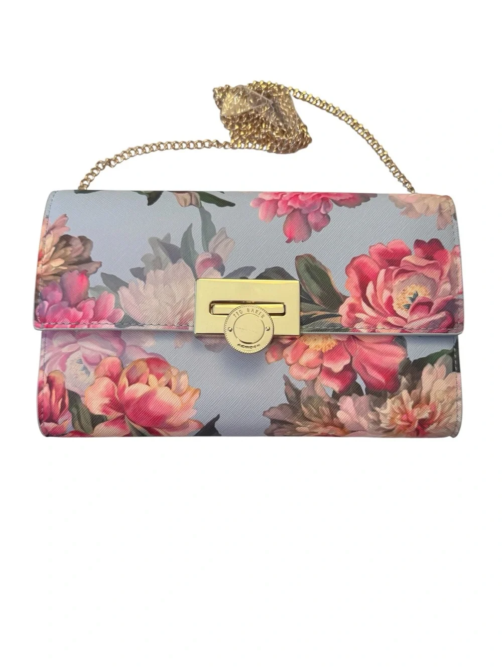 Ted Baker Floral Crossbody Bag, Gold Hardware, NWT